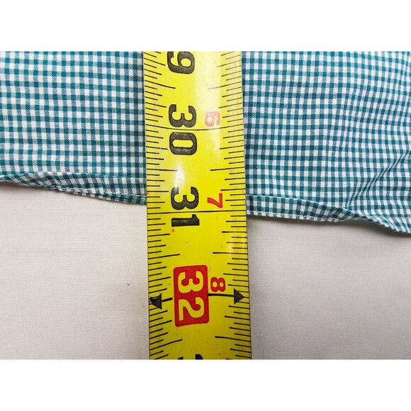 Roundtree Yorke Size 2XL Mens Green White Check Button Down Long Sleeve Shirt - Picture 6 of 8
